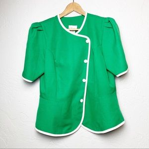 Vintage Via Sant Andrea vintage green and white top